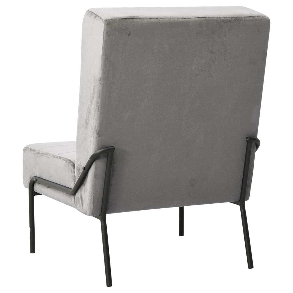 Stolica za opuštanje 65 x 79 x 87 cm svjetlosiva baršunasta