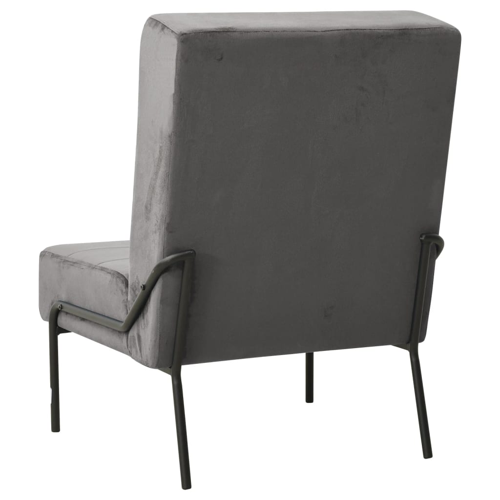 Stolica za opuštanje 65 x 79 x 87 cm tamnosiva baršunasta