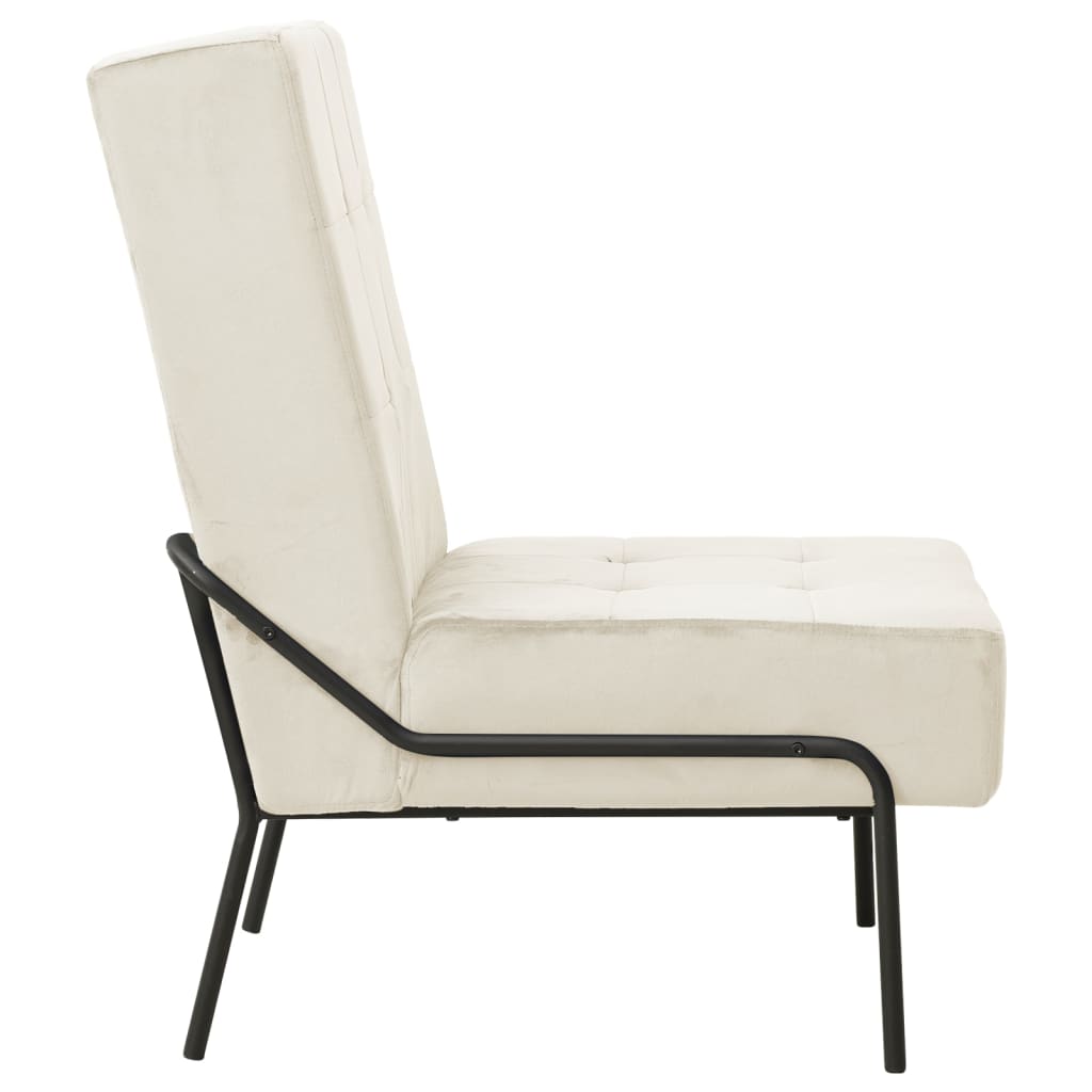 Stolica za opuštanje 65 x 79 x 87 cm krem bijela baršunasta