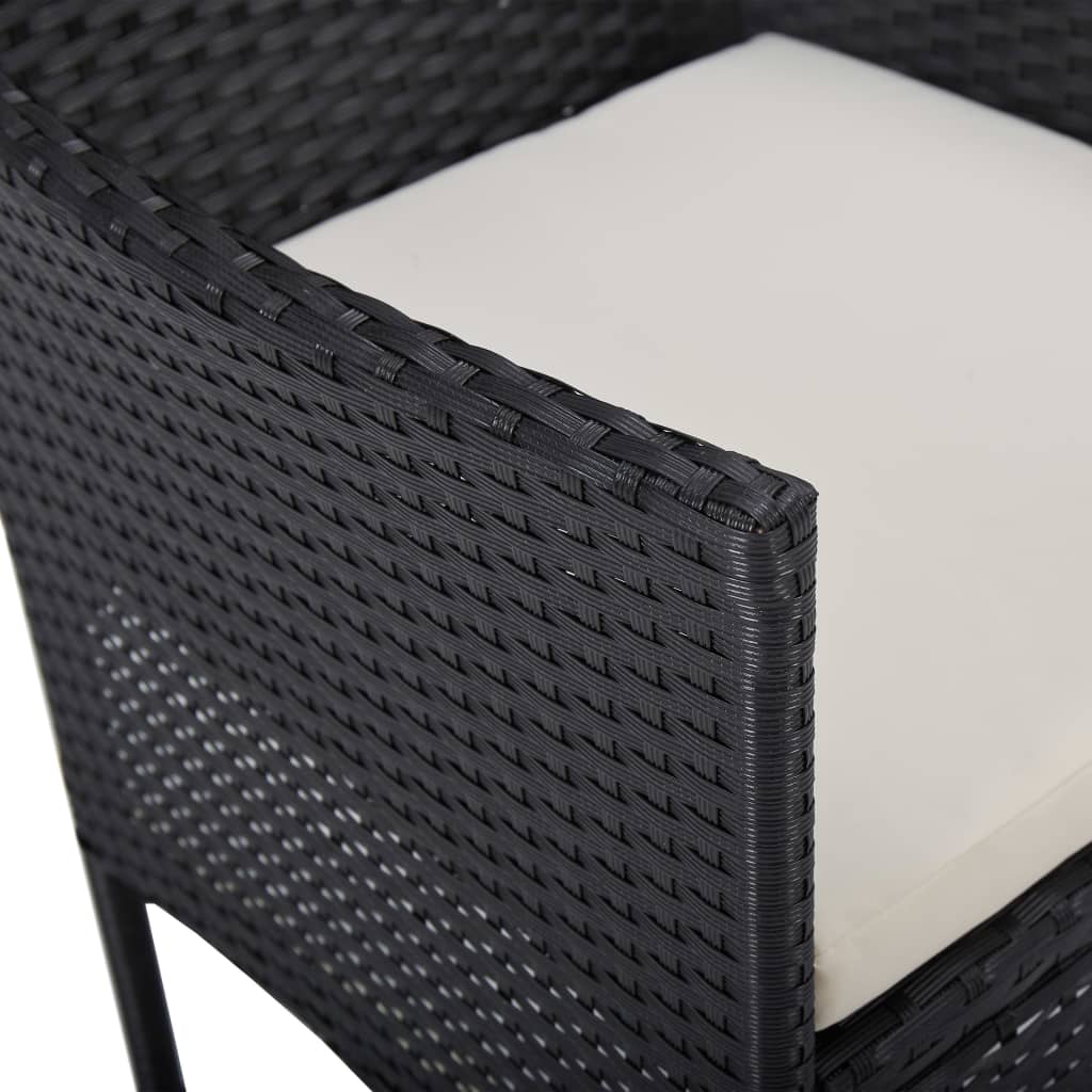 5-dijelni vrtni blagovaonski set poliratan i drvo bagrema crni