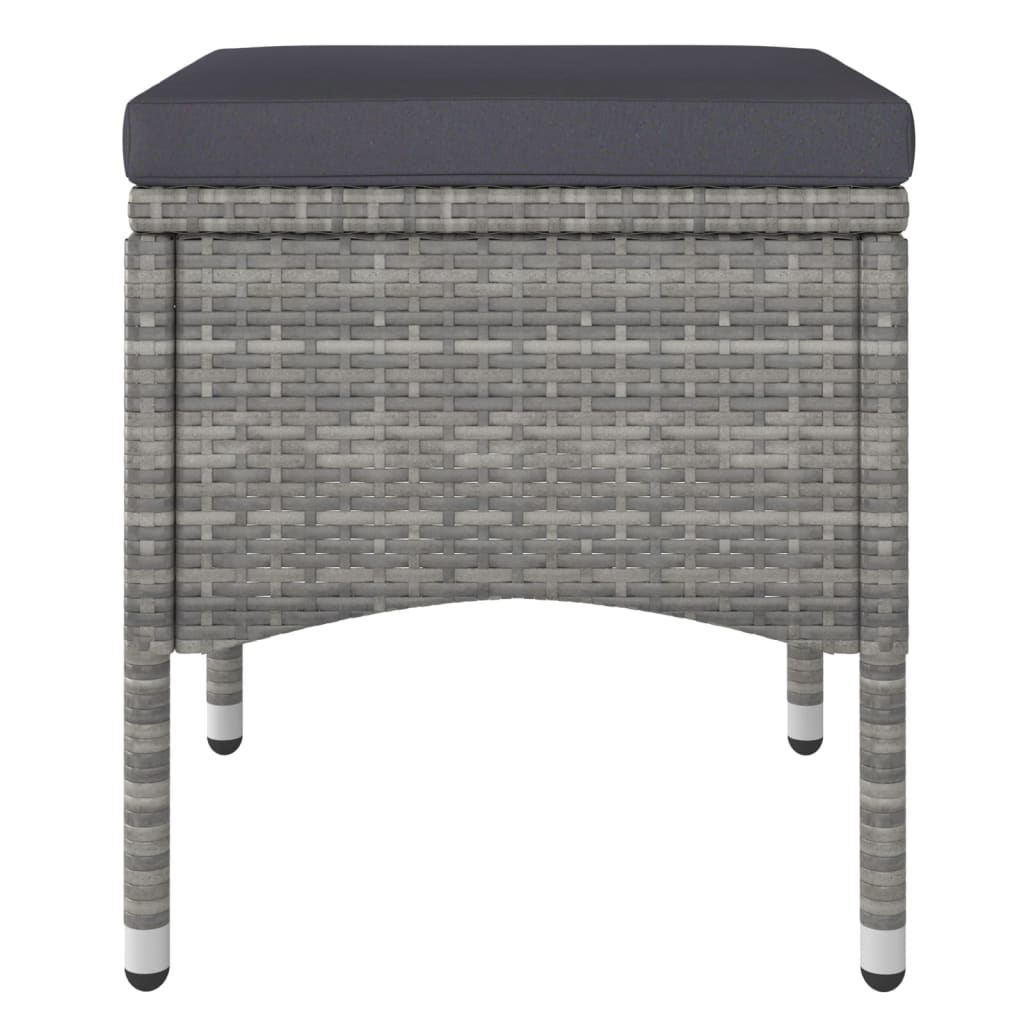 5-dijelni vrtni blagovaonski set od poliratana i stakla sivi