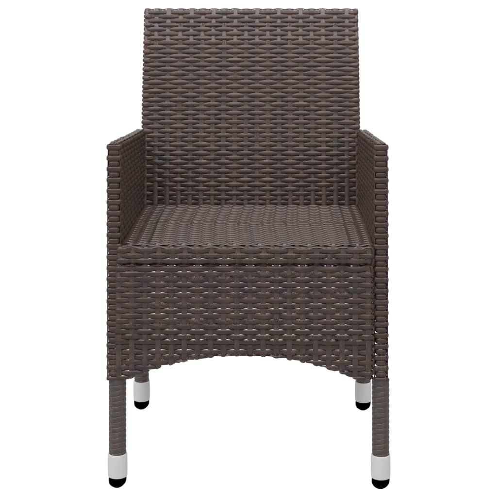 9-dijelni vrtni blagovaonski set od poliratana i stakla smeđi