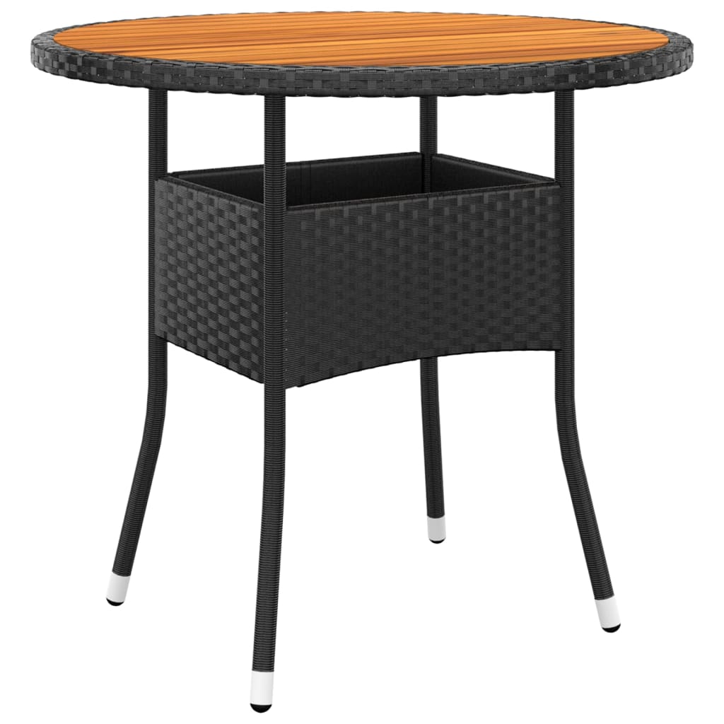 3-dijelni vrtni bistro set od poliratana crni