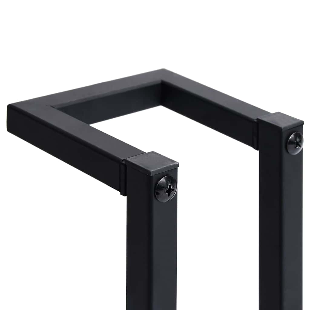 Stalak za ručnike crni 12,5 x 12,5 x 60 cm željezni