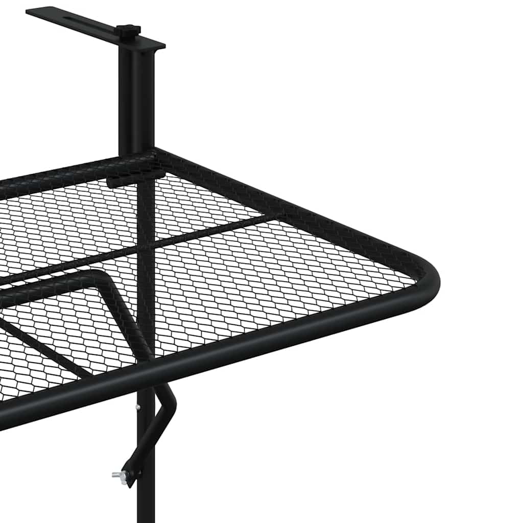Balkonski stol crni 60 x 40 cm čelični