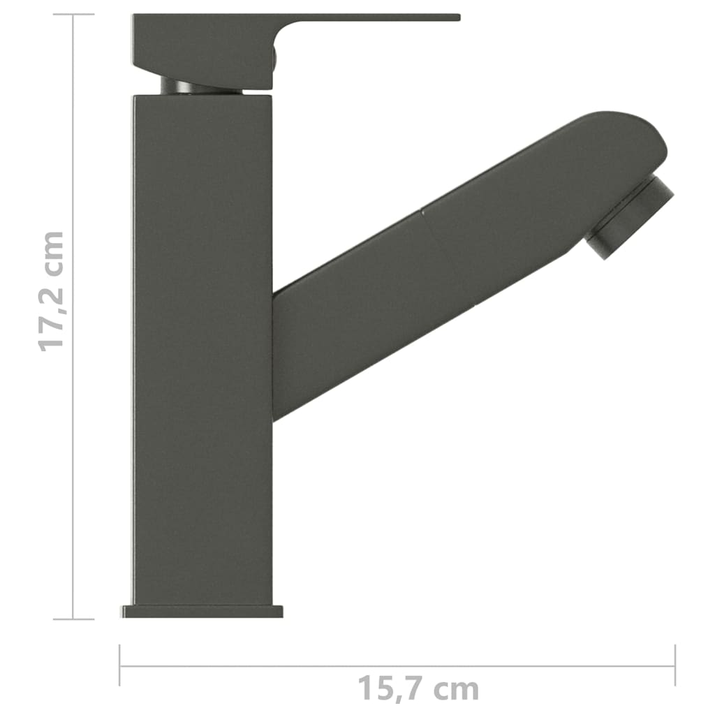 Slavina za umivaonik s funkcijom izvlačenja siva 157 x 172 mm