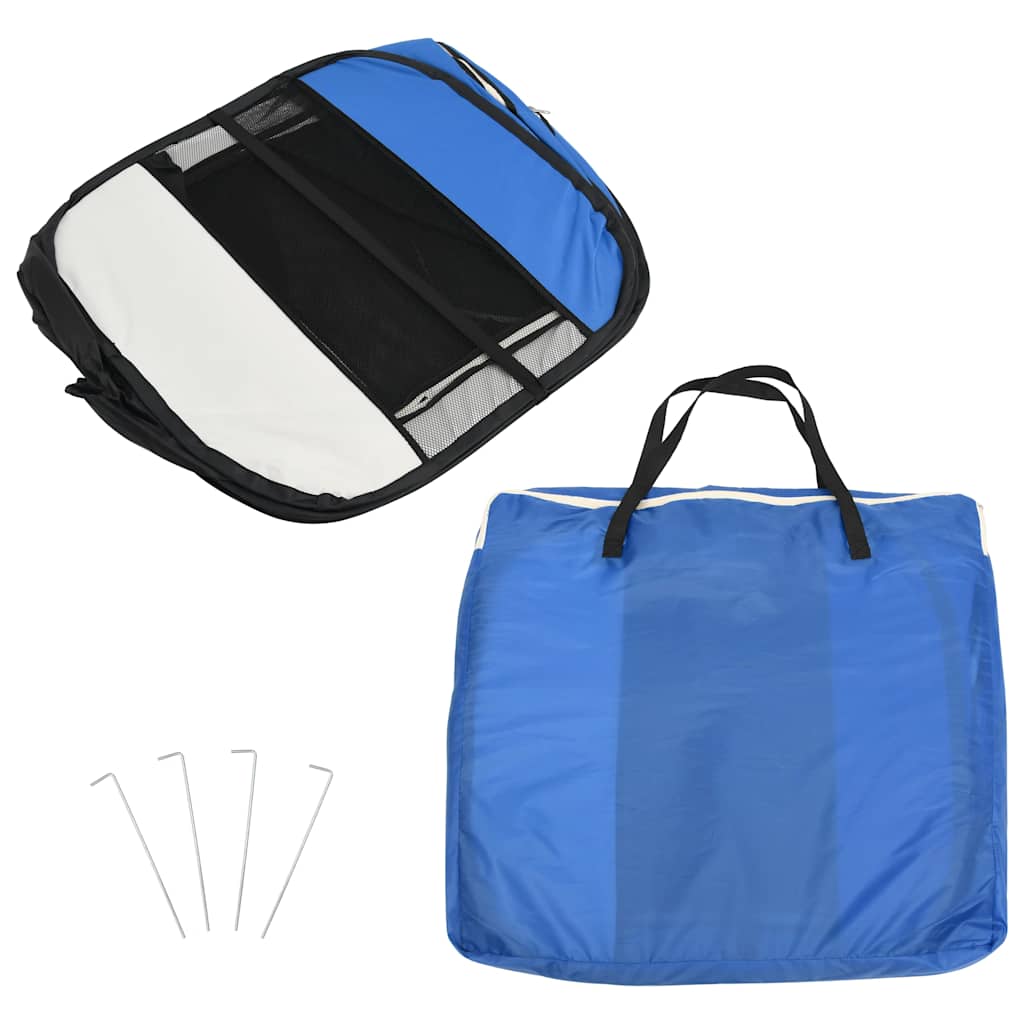 Sklopiva ogradica za pse s torbom plava 125 x 125 x 61 cm