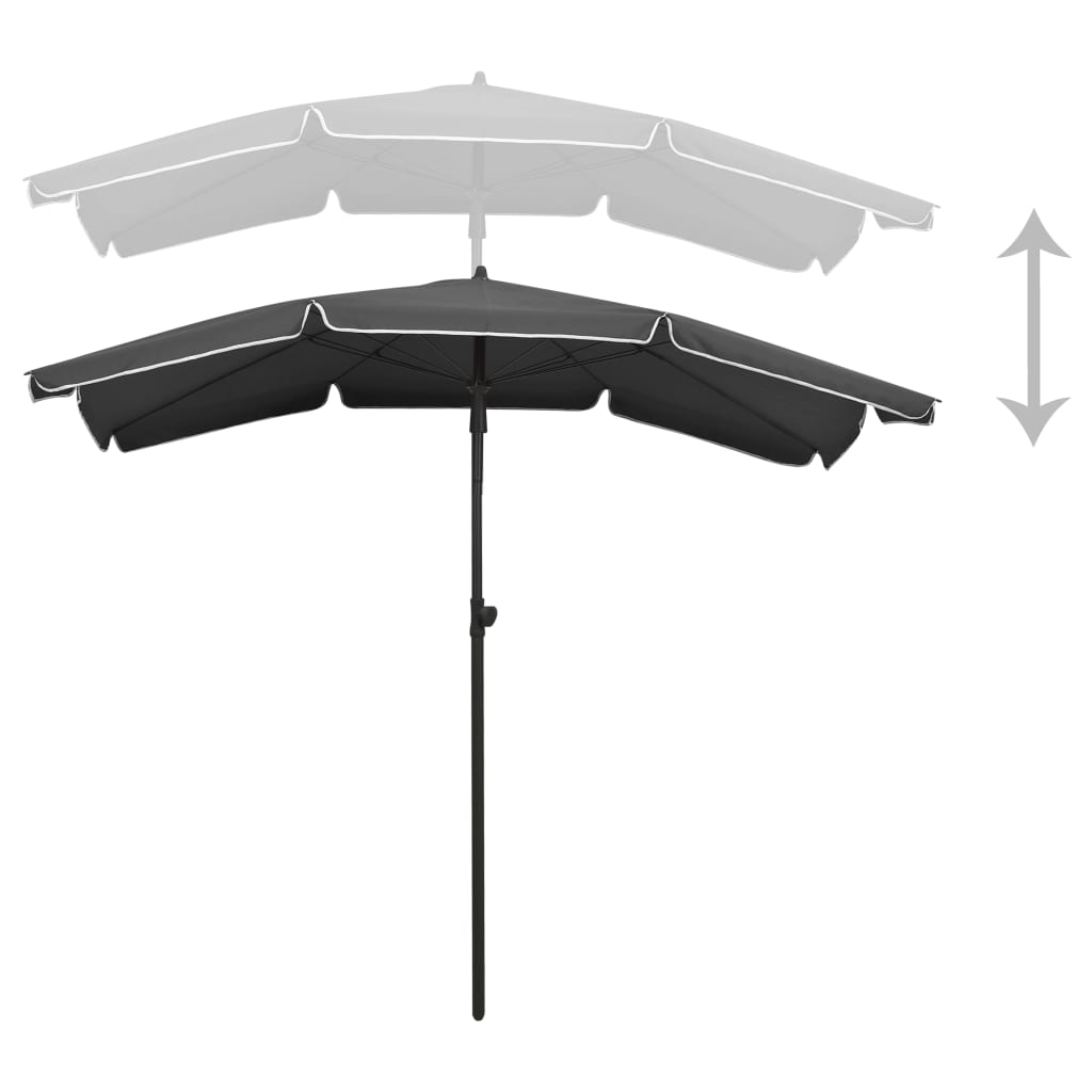 Vrtni suncobran sa stupom 200 x 130 cm antracit