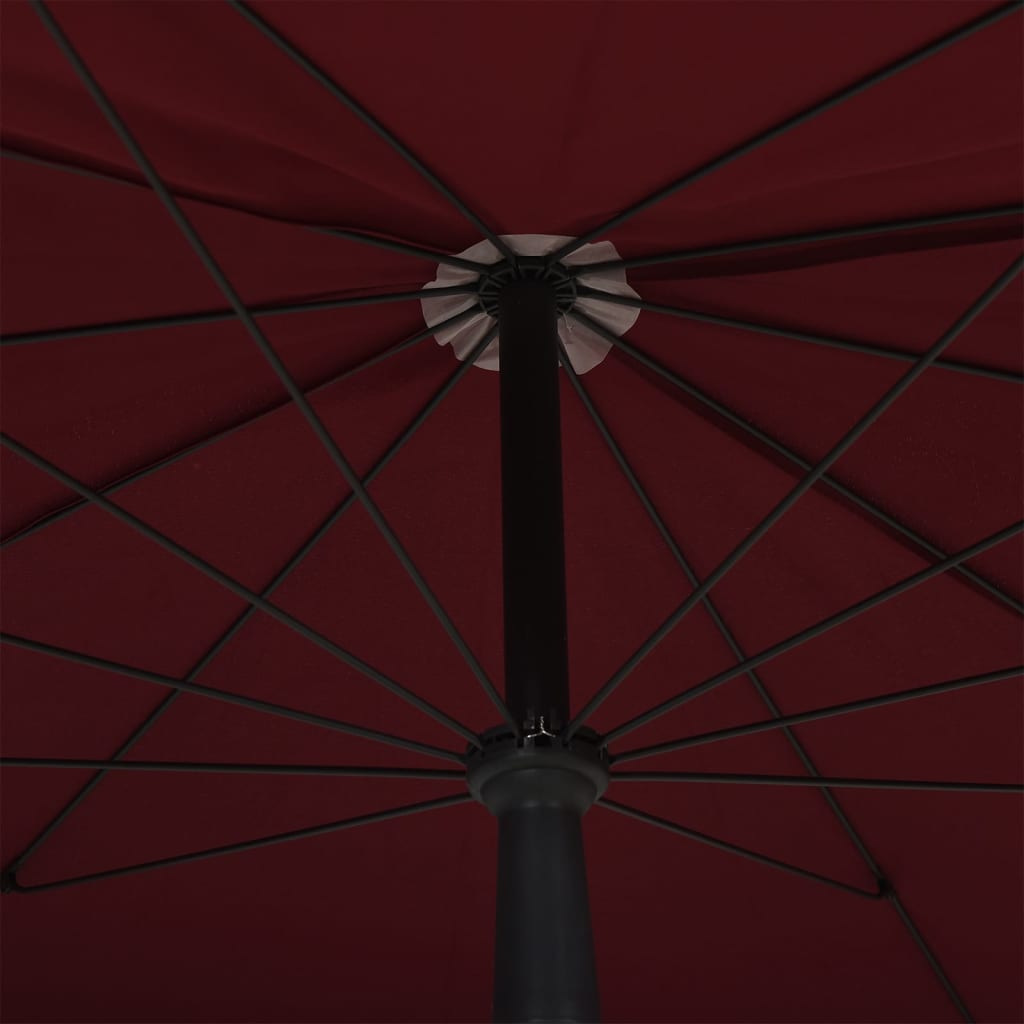 Vrtni suncobran sa stupom 200 x 130 cm bordo