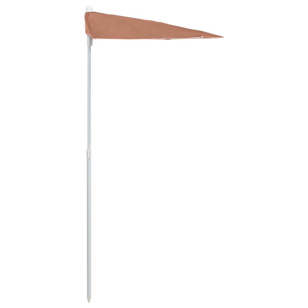Vrtni polukružni suncobran sa stupom 180 x 90 cm terakota