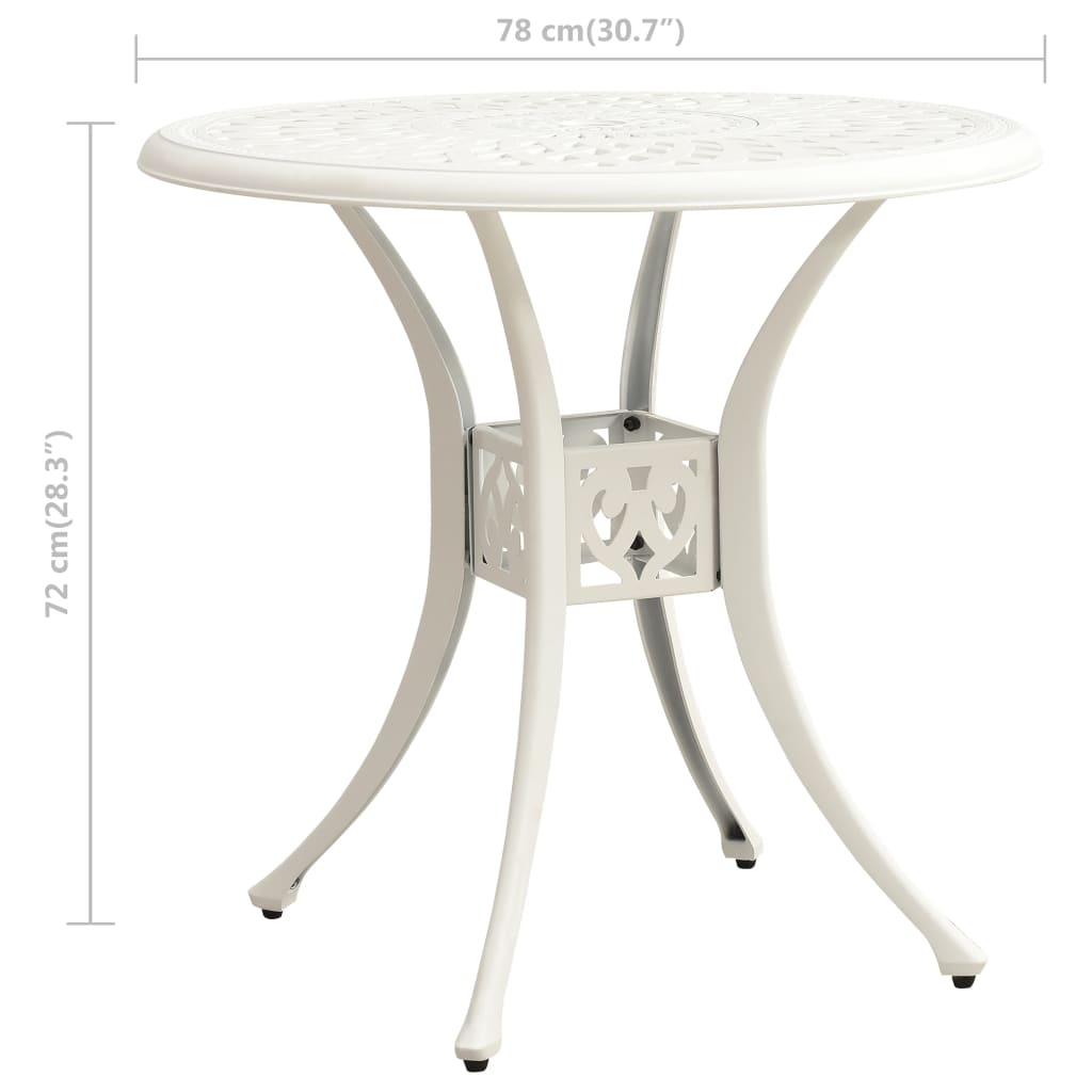 Vrtni stol bijeli 78 x 78 x 72 cm od lijevanog aluminija