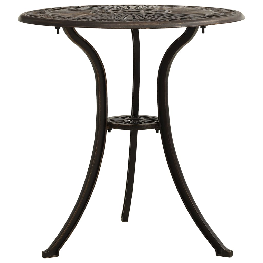 3-dijelni bistro set od lijevanog aluminija brončani