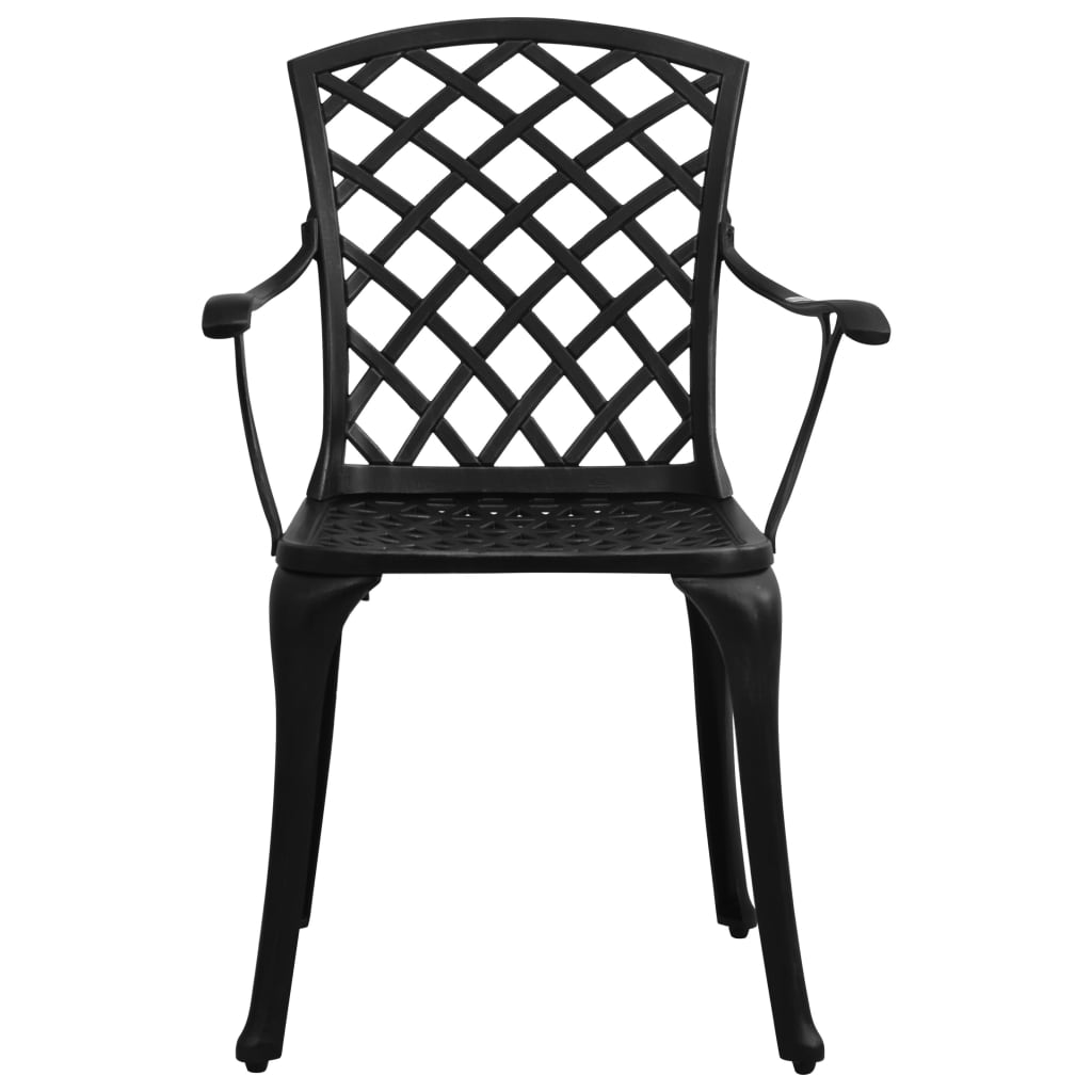 3-dijelni bistro set od lijevanog aluminija crni