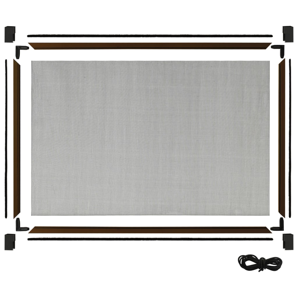 Proširivi zaslon protiv insekata smeđi (75 - 143) x 50 cm
