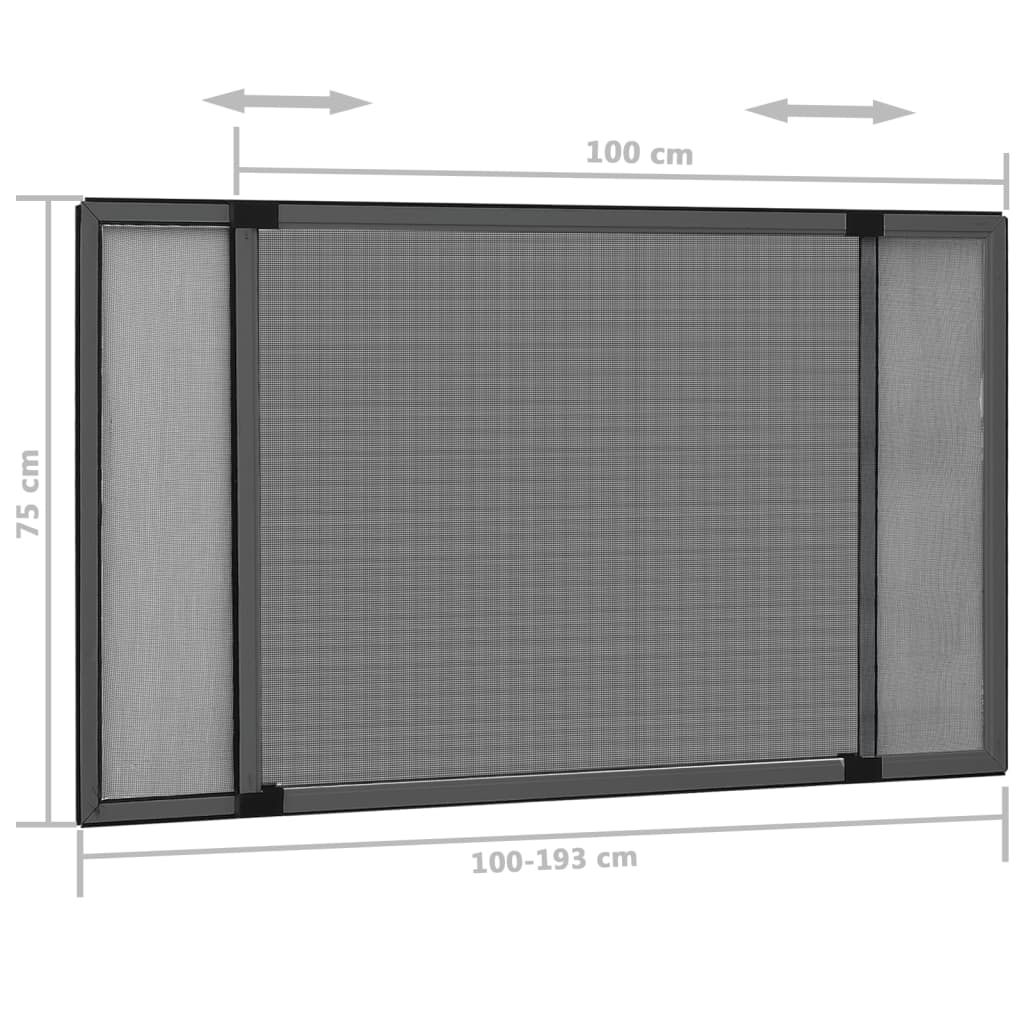 Proširivi zaslon protiv insekata antracit (100 - 193) x 75 cm
