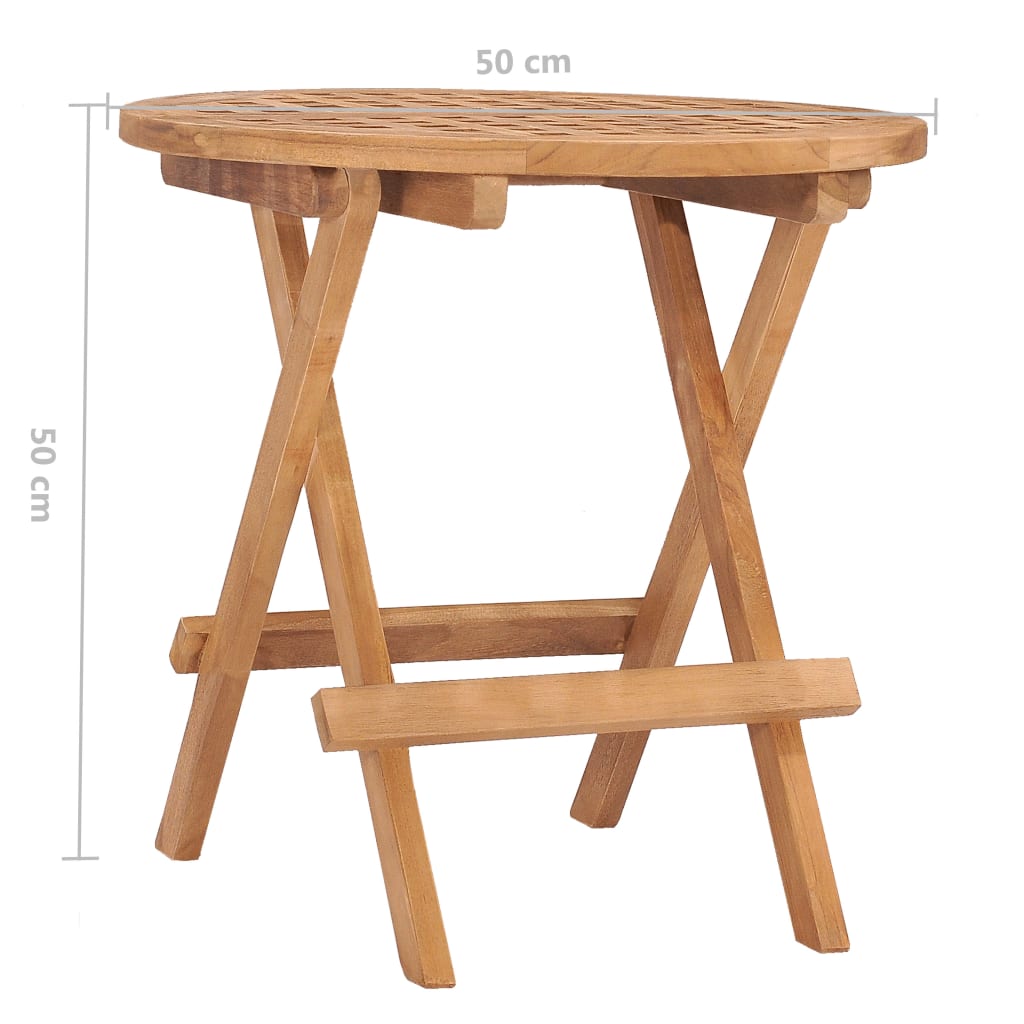 Sklopivi vrtni stol 50 x 50 x 50 cm od masivne tikovine