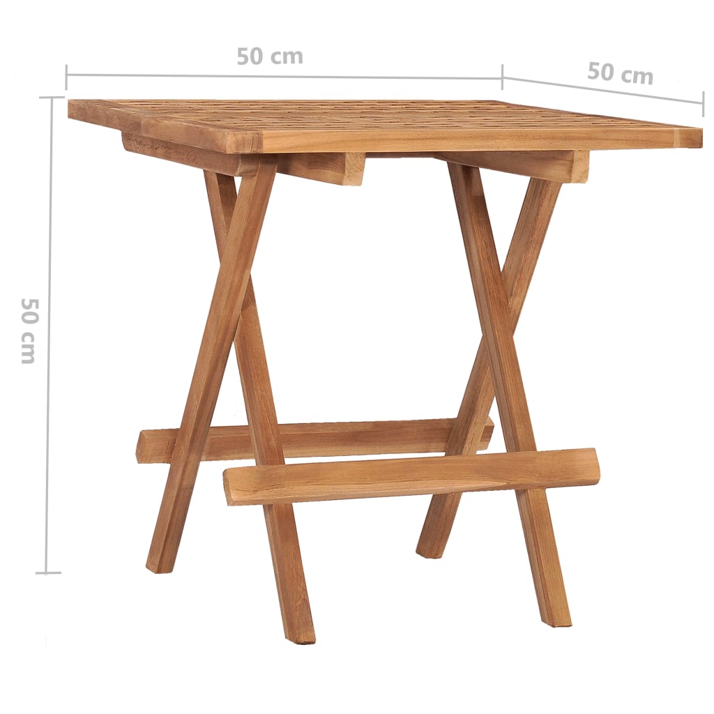 Sklopivi vrtni stol 50 x 50 x 50 cm od masivne tikovine