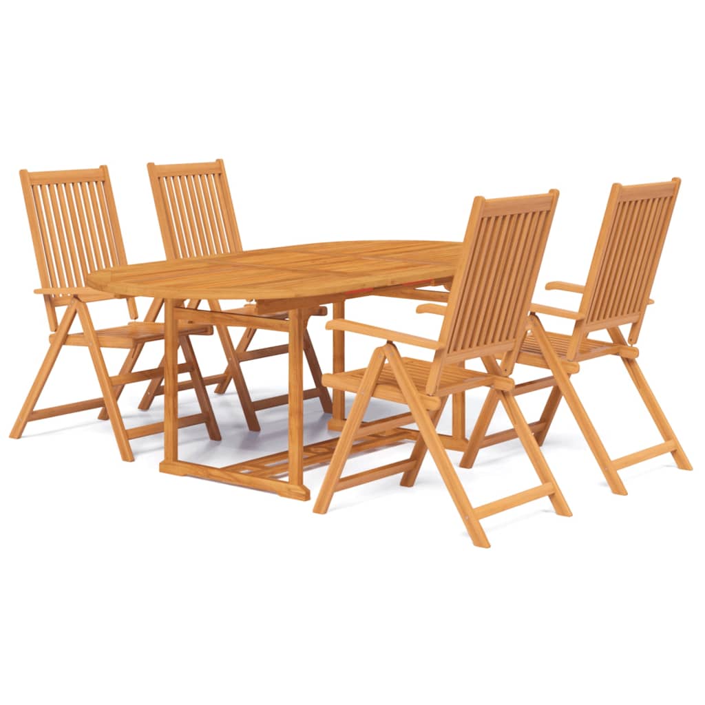 5-dijelni vrtni blagovaonski set od masivnog bagremovog drva 150-200 cm