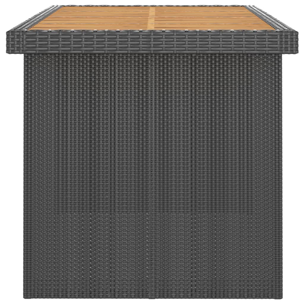 9-dijelni vrtni blagovaonski set od poliratana s jastucima crni
