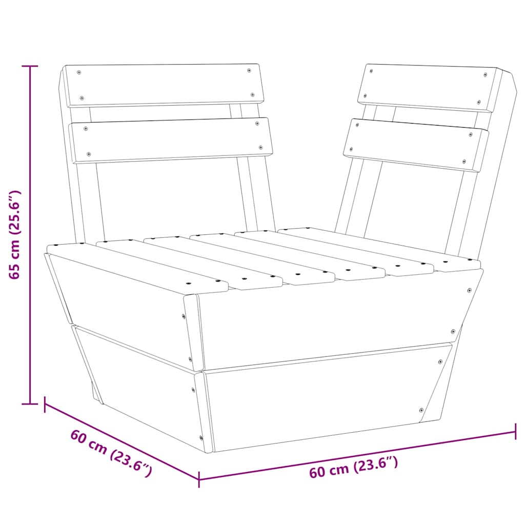 Modularna kutna sofa od paleta od impregnirane smrekovine