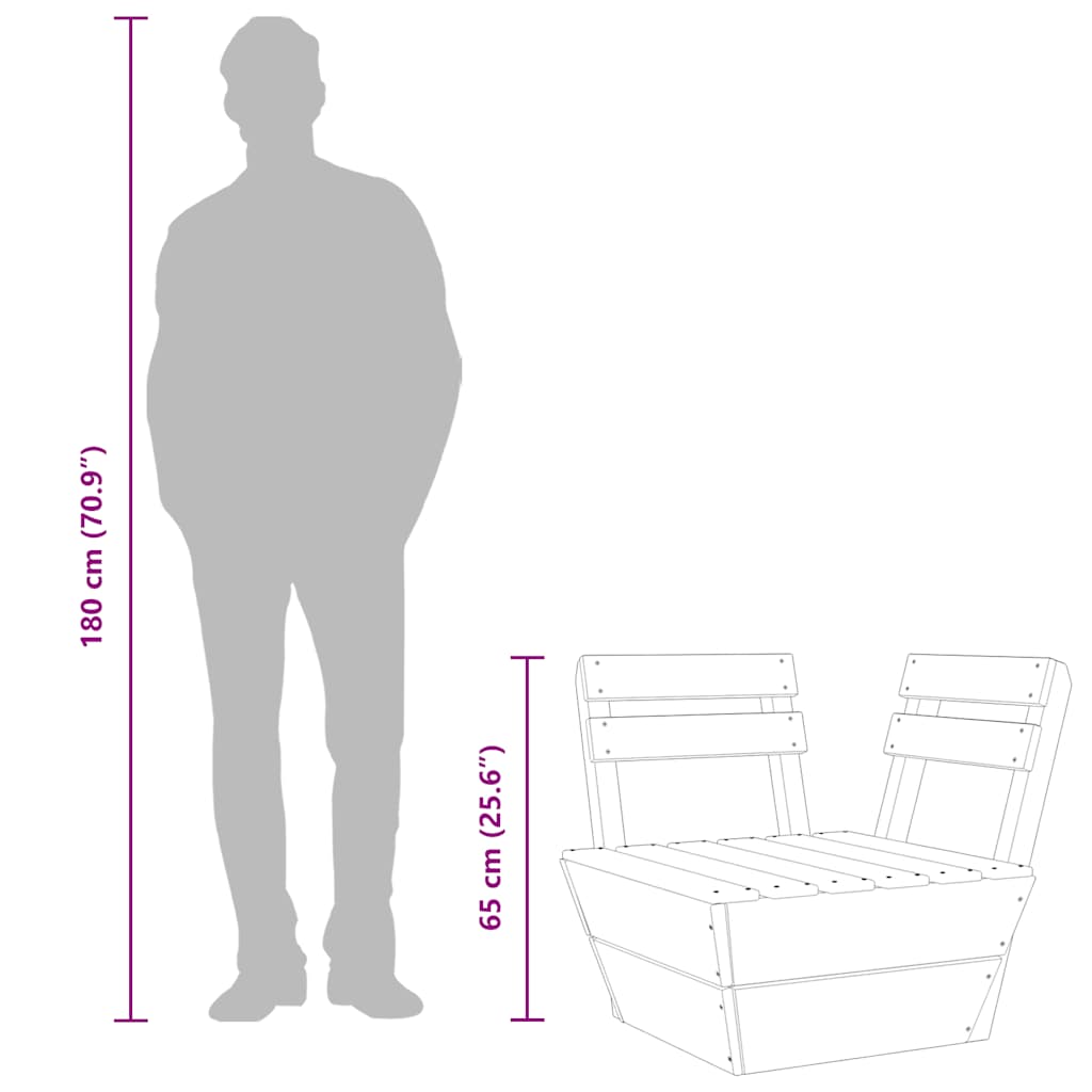 Modularna kutna sofa od paleta od impregnirane smrekovine