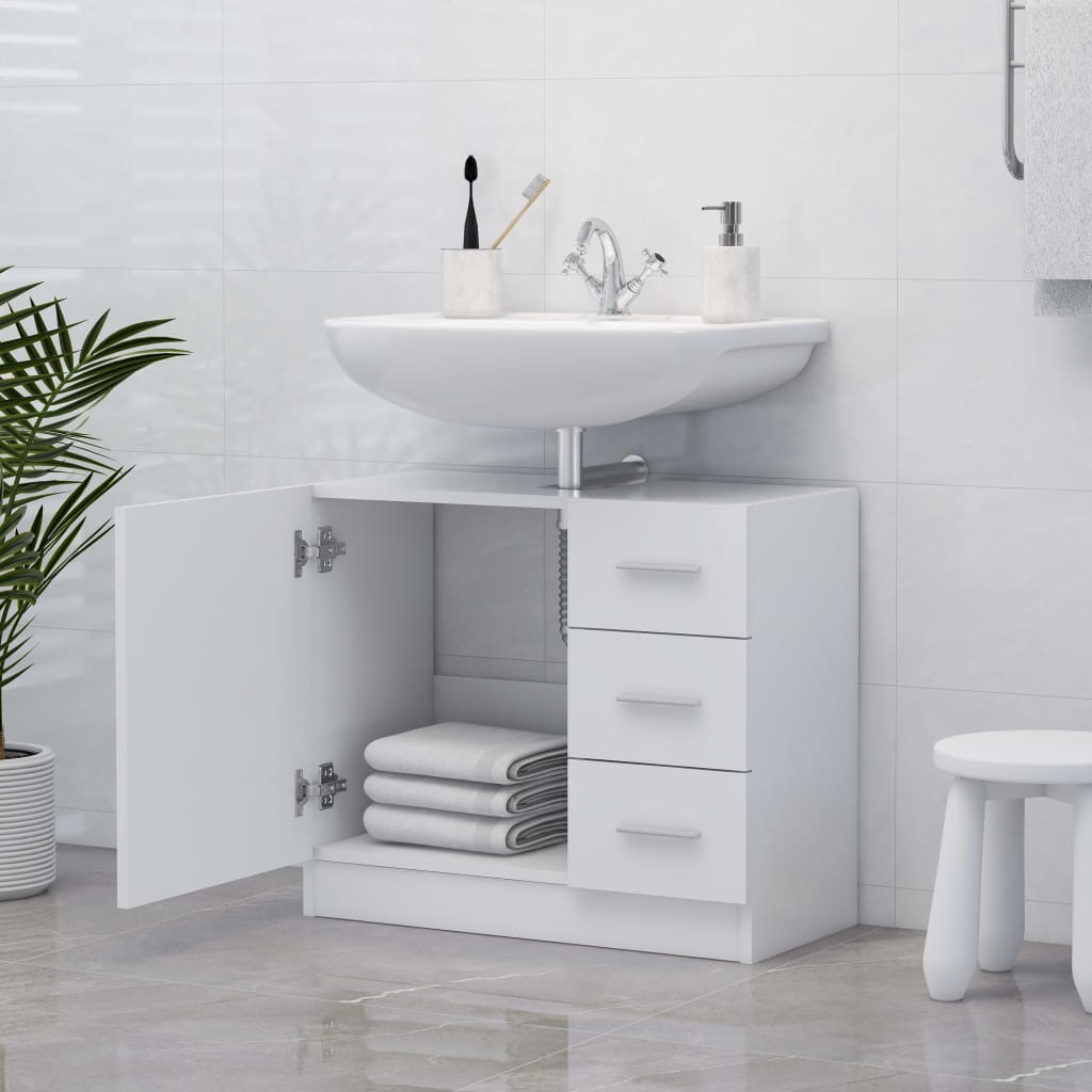 Ormarić za umivaonik bijeli 63 x 30 x 54 cm konstruirano drvo