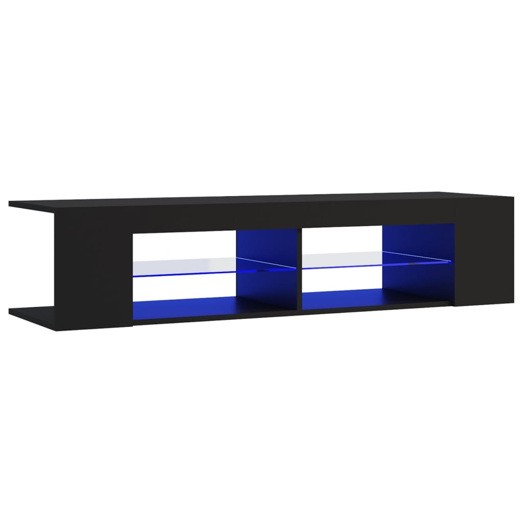 TV ormarić s LED svjetlima crni 135 x 39 x 30 cm