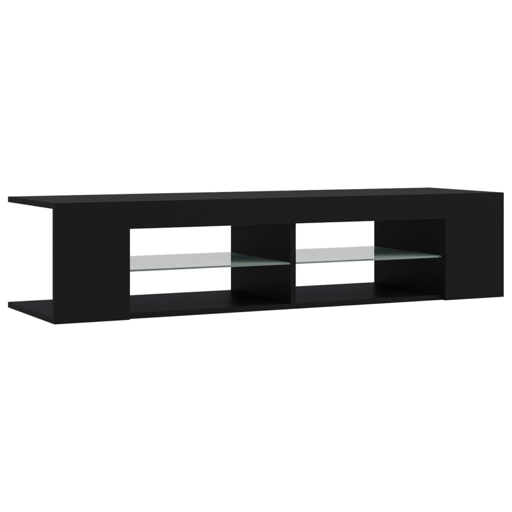 TV ormarić s LED svjetlima crni 135 x 39 x 30 cm