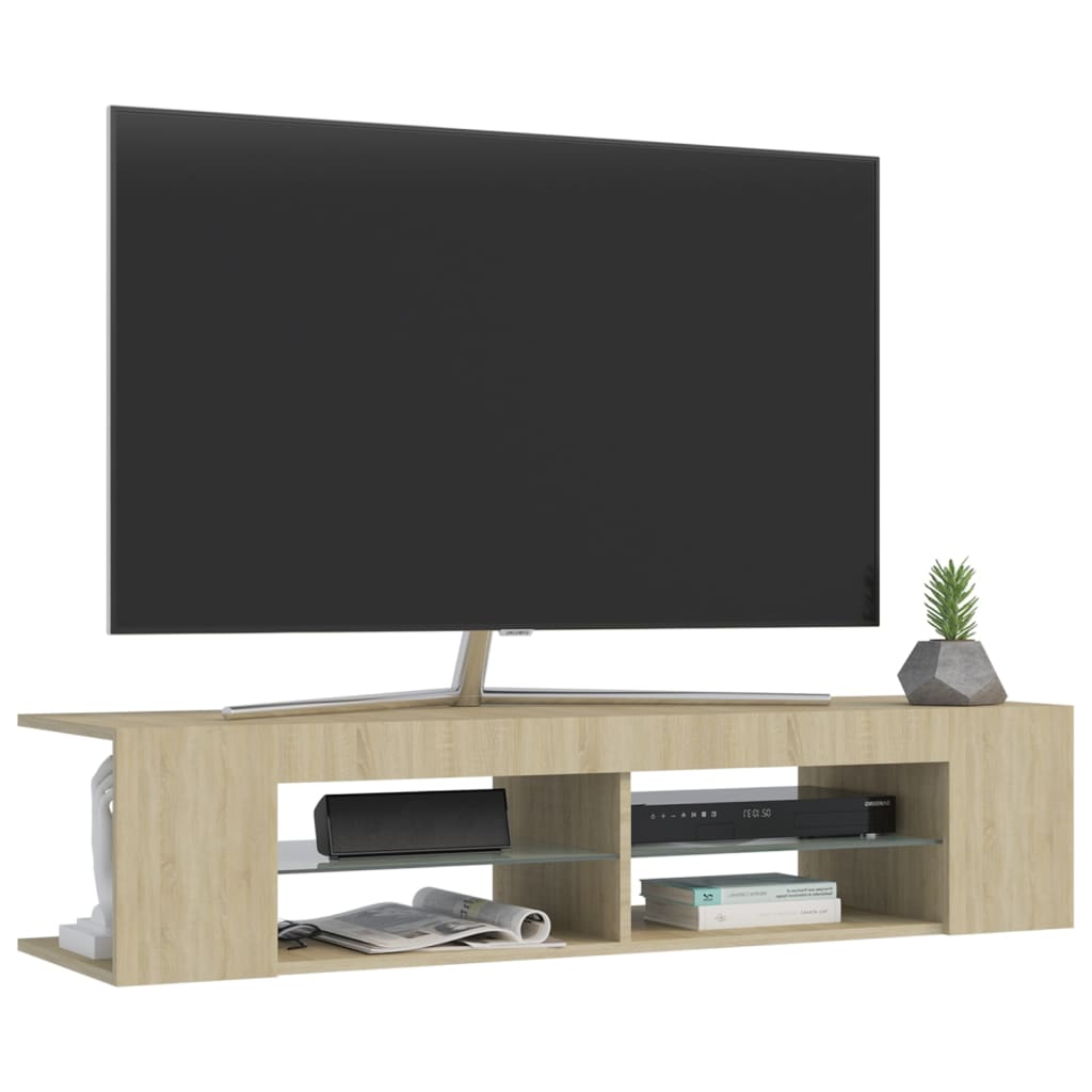 TV ormarić s LED svjetlima boja hrasta sonome 135 x 39 x 30 cm