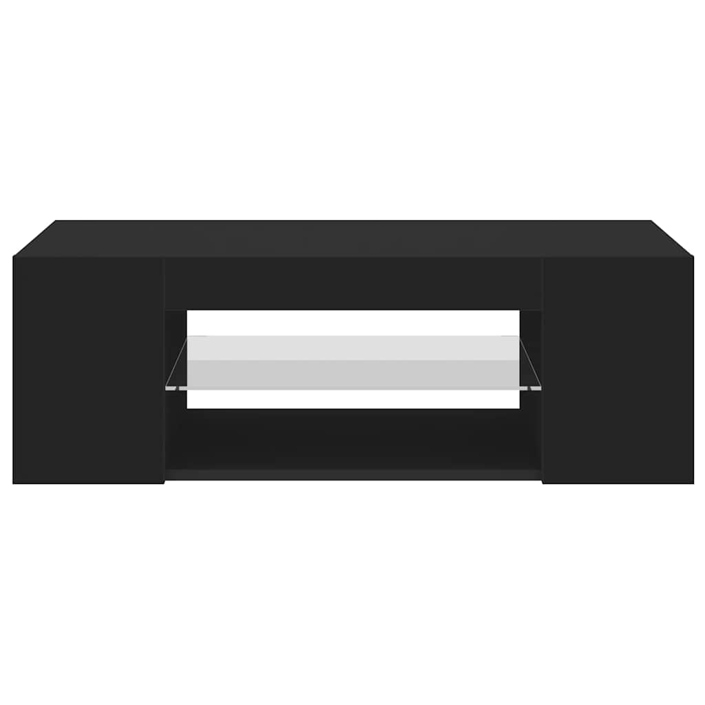 TV ormarić s LED svjetlima crni 90 x 39 x 30 cm