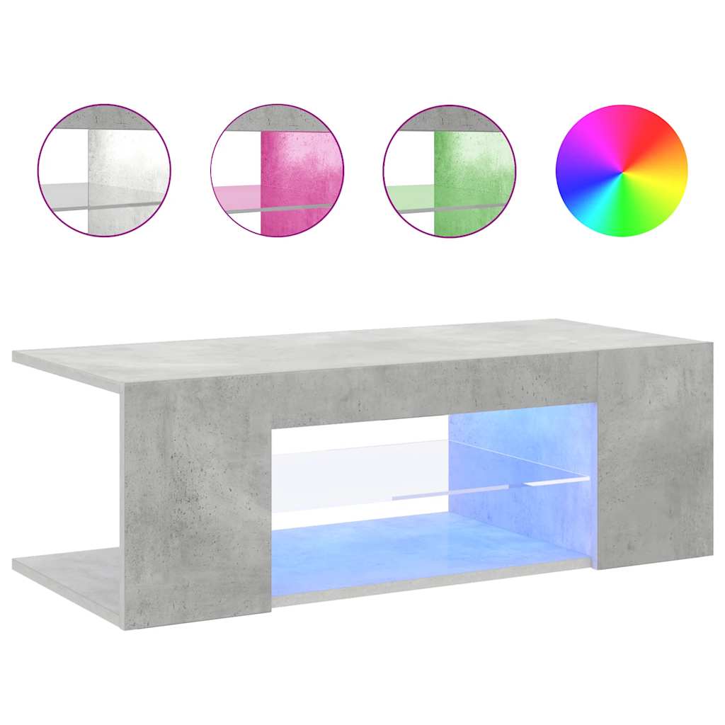 TV ormarić s LED svjetlima siva boja betona 90 x 39 x 30 cm