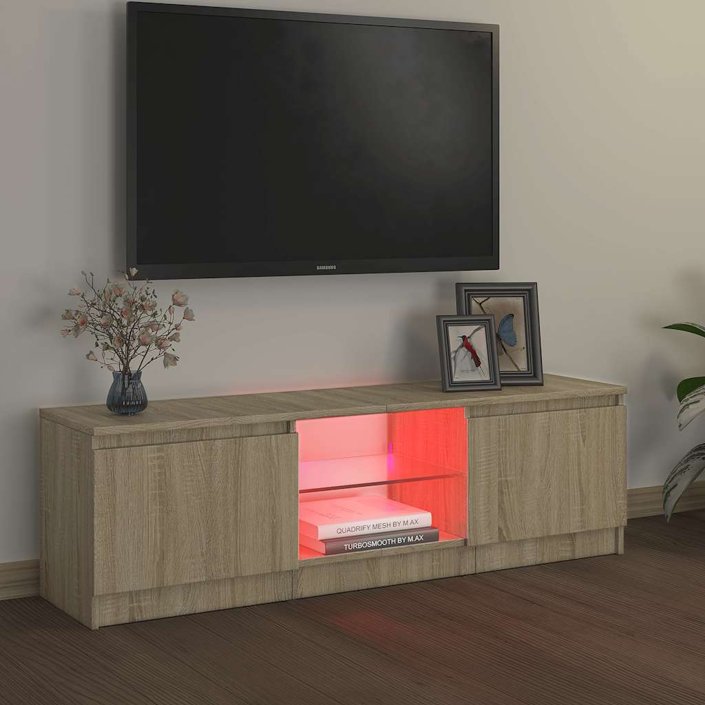 TV ormarić s LED svjetlima boja hrasta sonome 120x30x36 cm