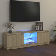 TV ormarić s LED svjetlima boja hrasta sonome 120x30x36 cm