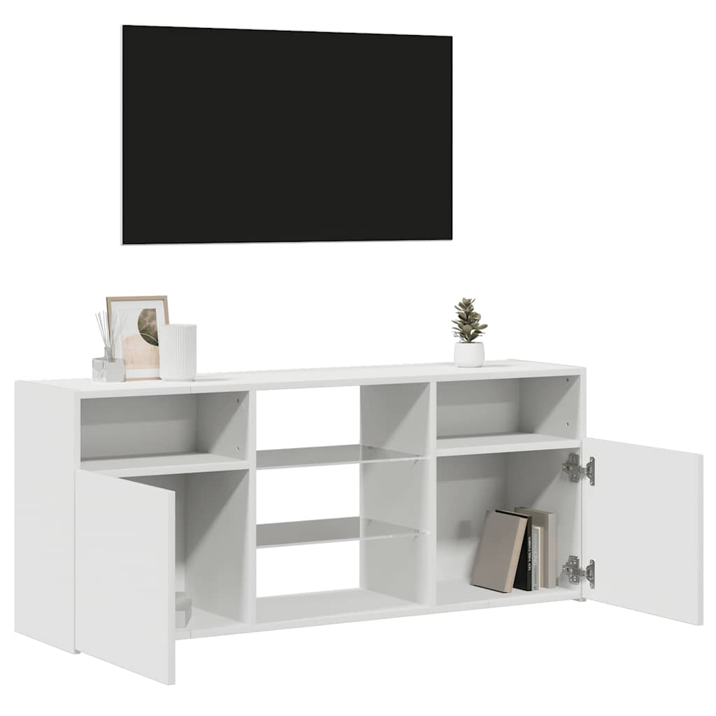 TV ormarić s LED svjetlima bijeli 120 x 30 x 50 cm