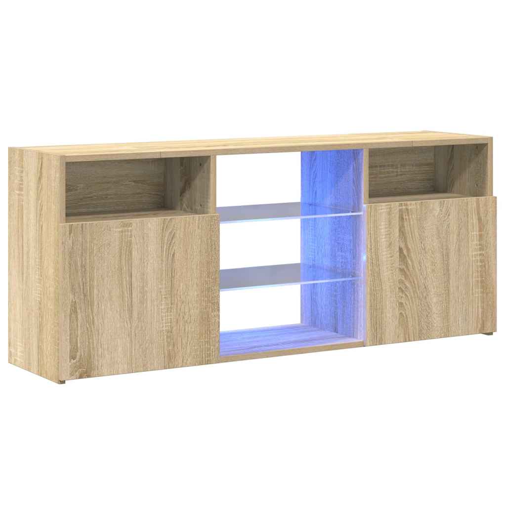 TV ormarić s LED svjetlima boja hrasta sonome 120 x 30 x 50 cm