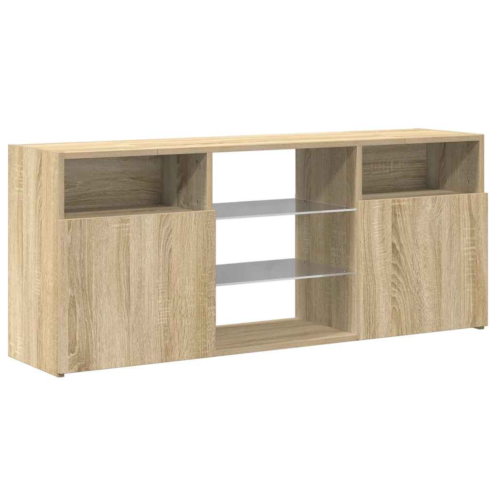 TV ormarić s LED svjetlima boja hrasta sonome 120 x 30 x 50 cm