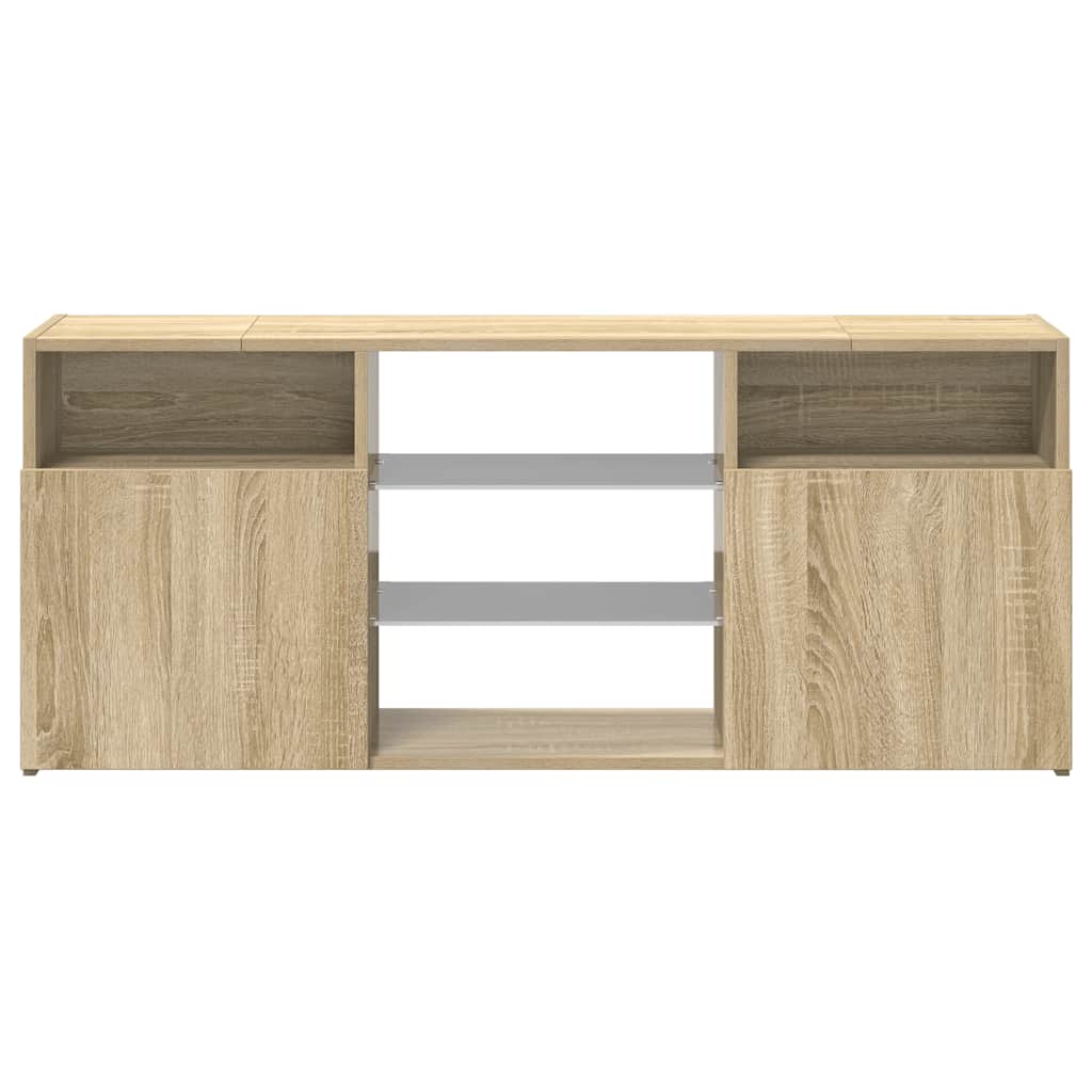 TV ormarić s LED svjetlima boja hrasta sonome 120 x 30 x 50 cm