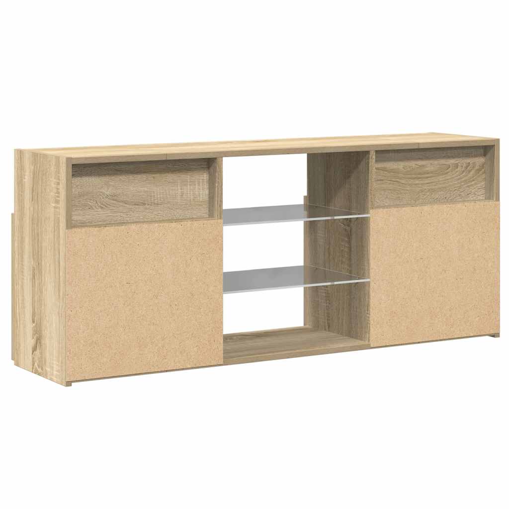 TV ormarić s LED svjetlima boja hrasta sonome 120 x 30 x 50 cm