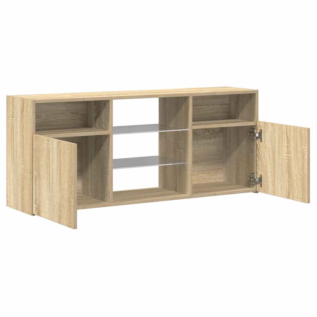 TV ormarić s LED svjetlima boja hrasta sonome 120 x 30 x 50 cm