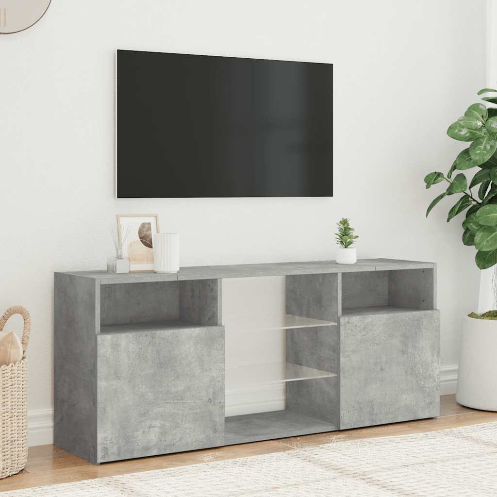 TV ormarić s LED svjetlima siva boja betona 120 x 30 x 50 cm