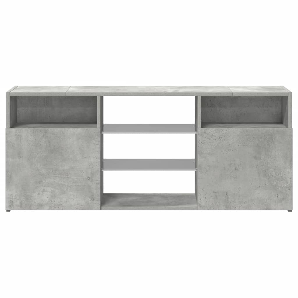 TV ormarić s LED svjetlima siva boja betona 120 x 30 x 50 cm