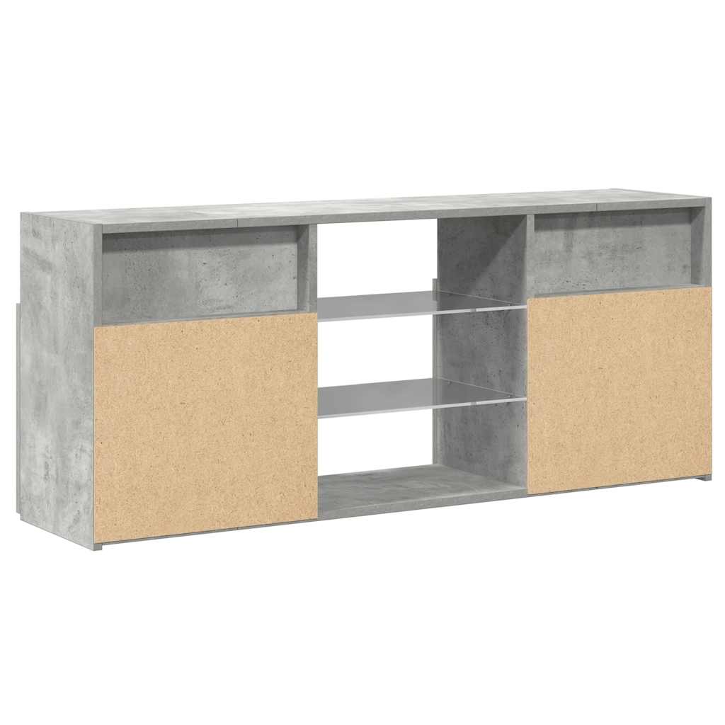 TV ormarić s LED svjetlima siva boja betona 120 x 30 x 50 cm