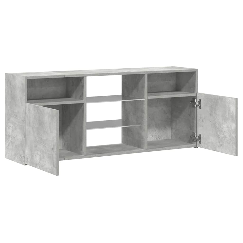 TV ormarić s LED svjetlima siva boja betona 120 x 30 x 50 cm
