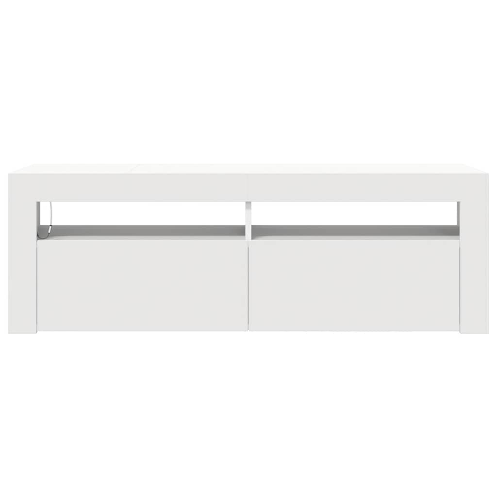 TV ormarić s LED svjetlima bijeli 120 x 35 x 40 cm