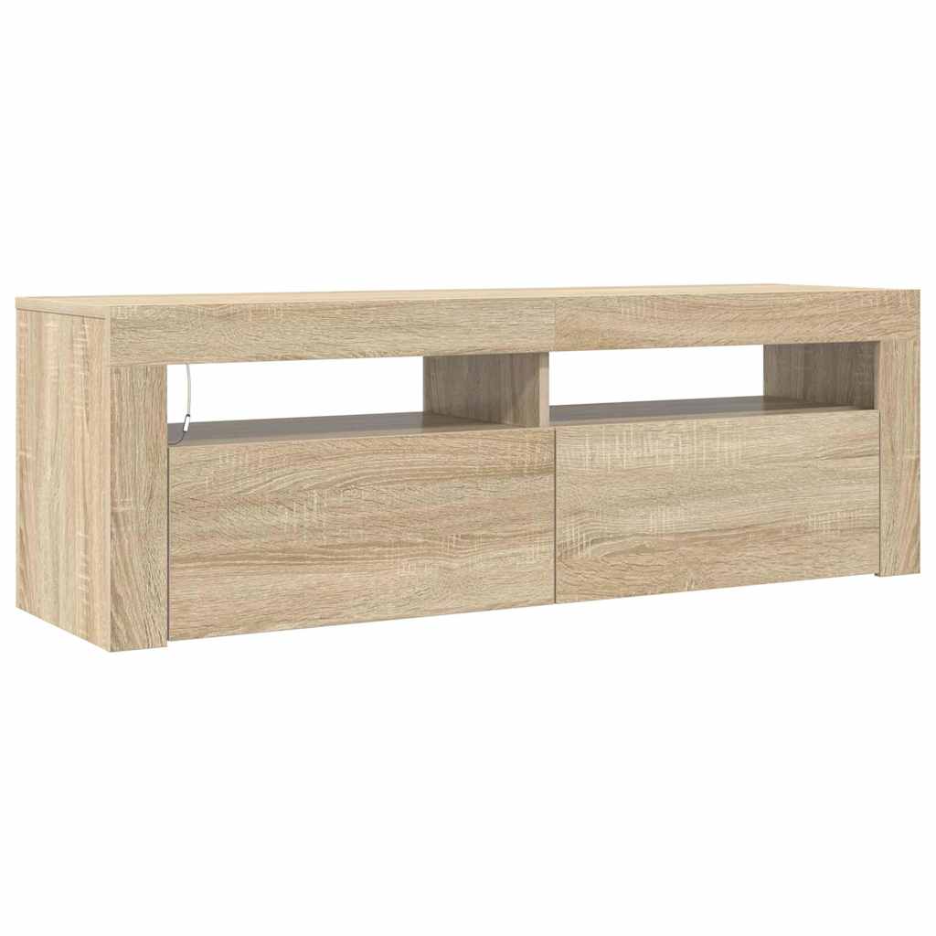 TV ormarić s LED svjetlima boja hrasta sonome 120 x 35 x 40 cm