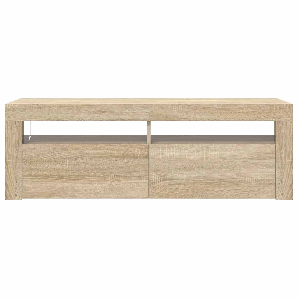 TV ormarić s LED svjetlima boja hrasta sonome 120 x 35 x 40 cm