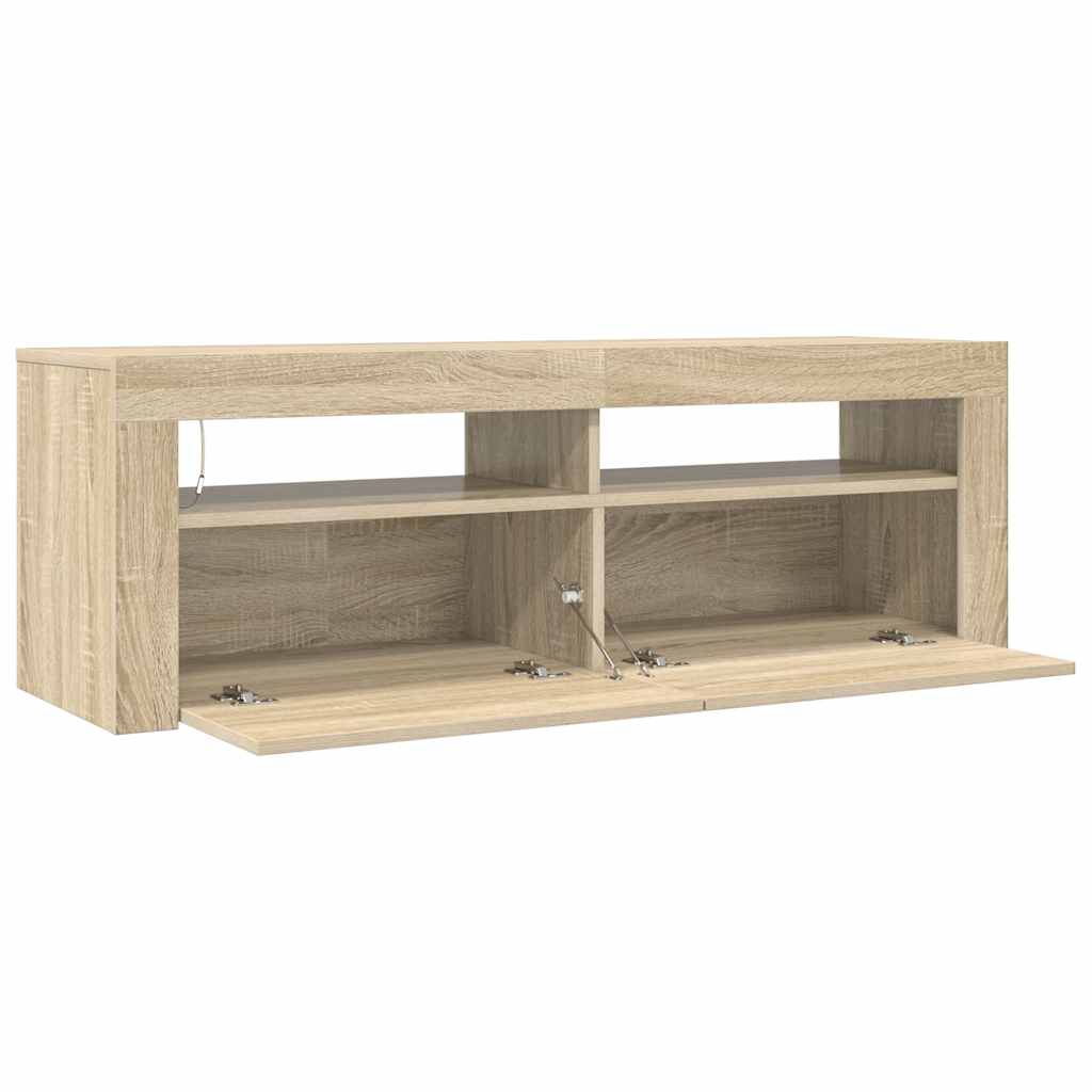 TV ormarić s LED svjetlima boja hrasta sonome 120 x 35 x 40 cm