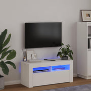 TV ormarić s LED svjetlima bijeli 90 x 35 x 40 cm