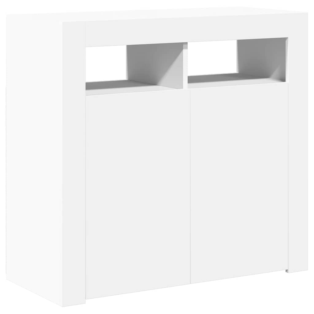 Komoda s LED svjetlima bijela 80 x 35 x 75 cm