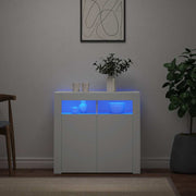 Komoda s LED svjetlima bijela 80 x 35 x 75 cm
